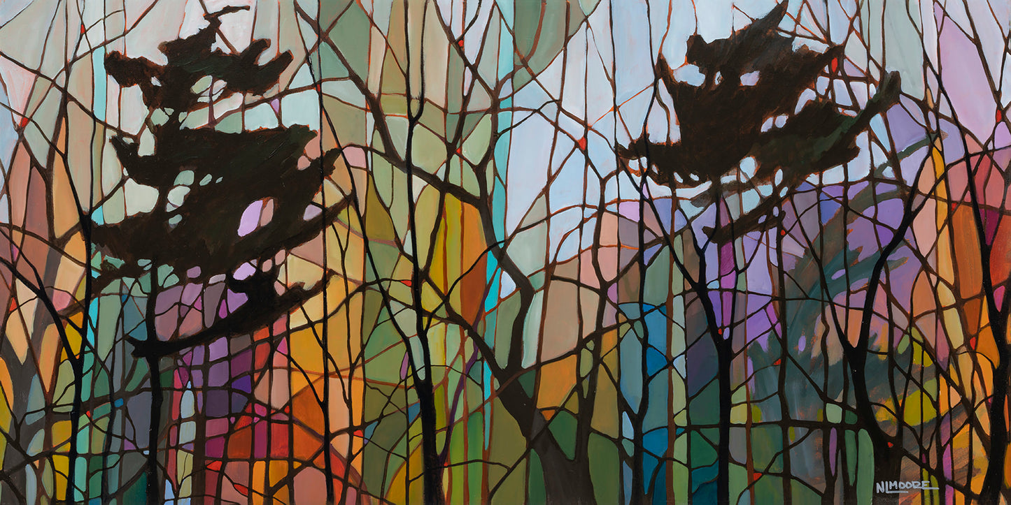 Nancy Moore - Silhouette White Pines by Nancy Moore