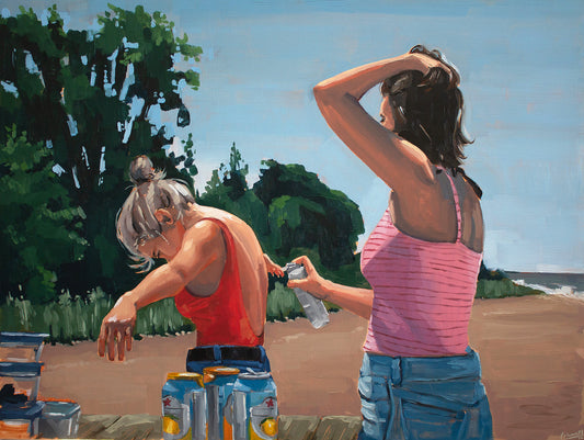 Chloe Chlumecky / Delaney And Olivia At The Beach / 18x24 / Rolled Canvas