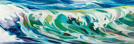 Julia Veenstra / Shades of Blue / 24x72 / Embellished Canvas Print