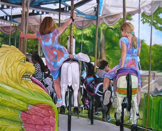 Sisters On The Carousel by Sandra Manzi