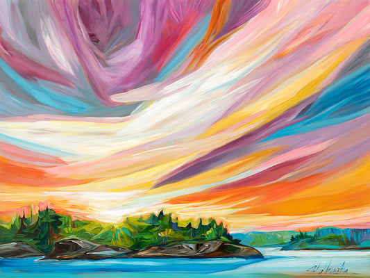 Sunset On The Lake by Julia Veenstra