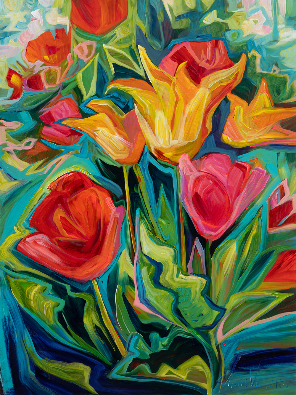 Tulip Bed In Late Spring by Julia Veenstra