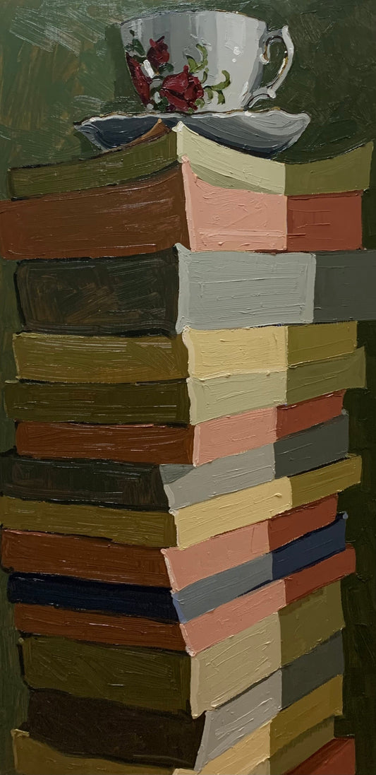 Warm Book Stack by Chloe Chlumecky