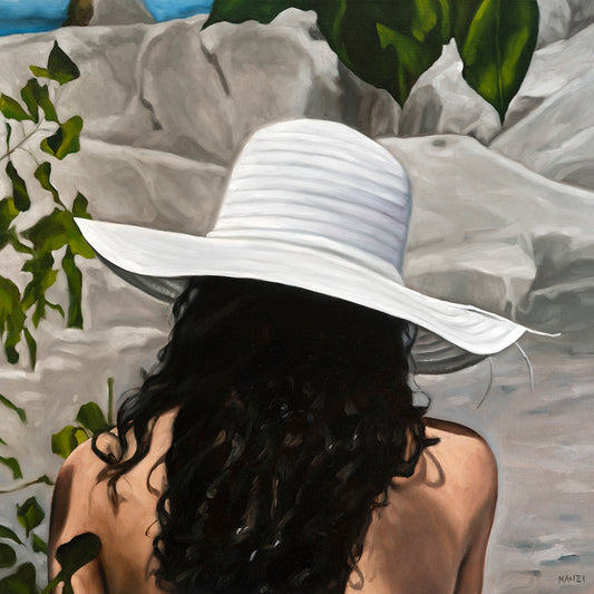 White Beach Hat by Sandra Manzi